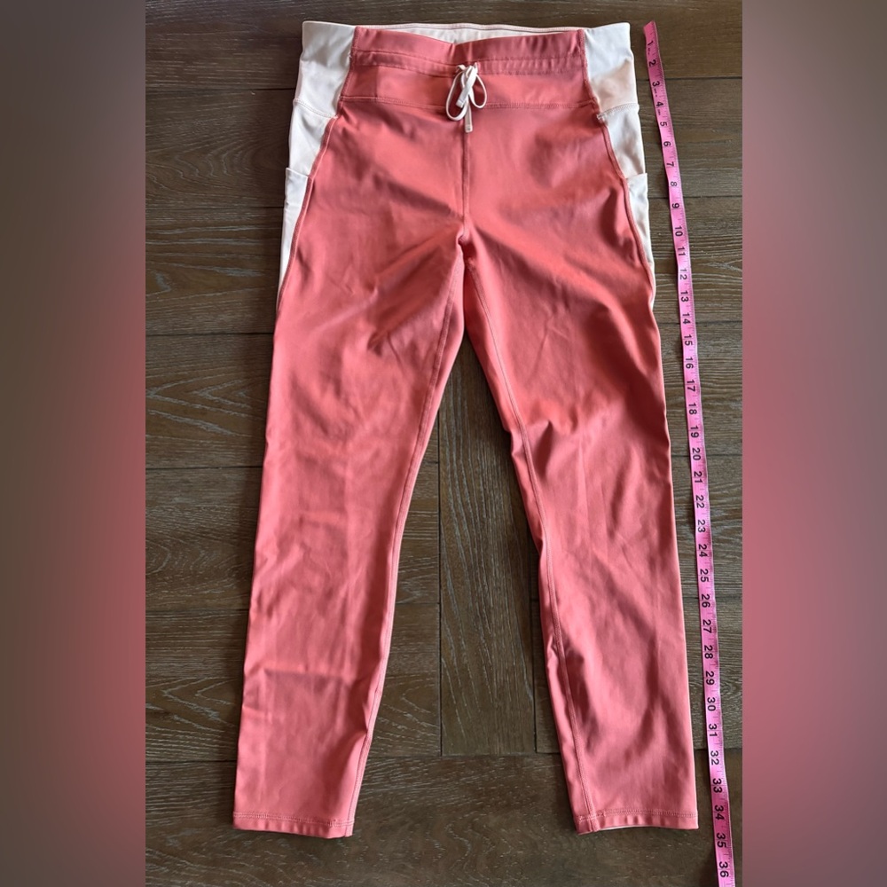 Fabletics Coral and Cream Leggings